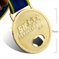 Alta calidad Bottle Opener función metal medalla de oro 5K